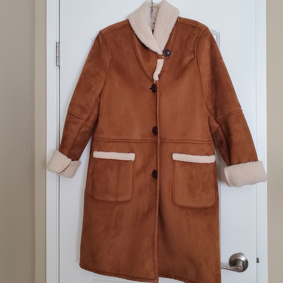Lands' End Jackets & Blazers - Lands' End Faux Suede and Sherpa Lined Jacket